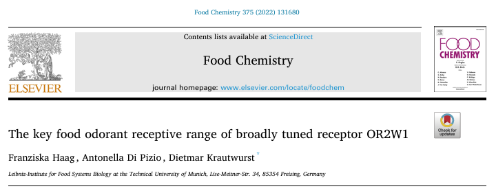 广调受体OR2W1的关键食物气味接受范围